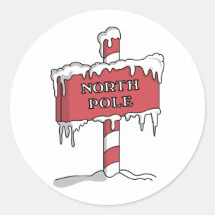 North Pole Classic Round Sticker