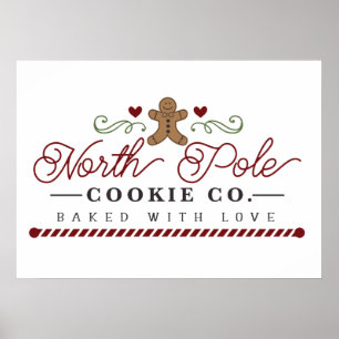 North Pole cookie company Christmas Poster