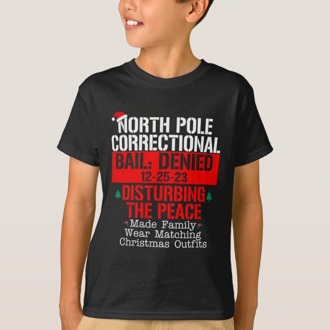 North Pole Correctional Bail Denied Disturbing The T-Shirt (Front)