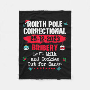North Pole Correctional Bribery Left Milk Cookies Fleece Blanket