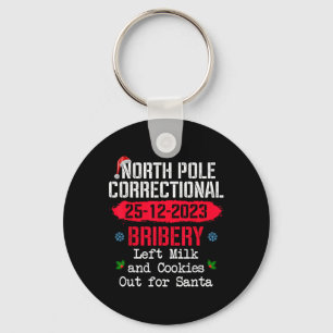 North Pole Correctional Bribery Left Milk Cookies Key Ring