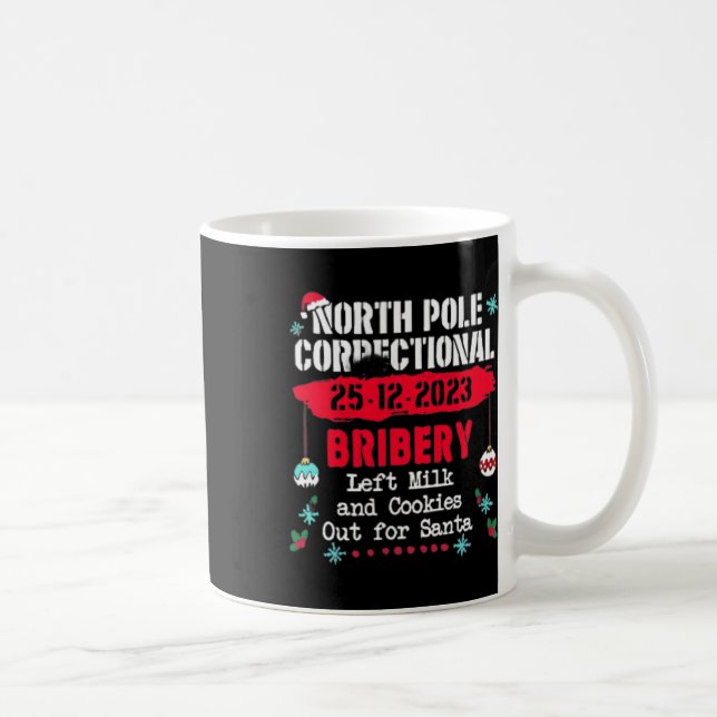 North pole correctional christmas pyjamas fun  coffee mug (Right)