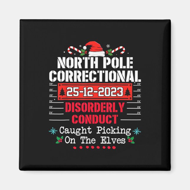 North Pole Correctional Disorderly Conduct Caught  Magnet (Front)
