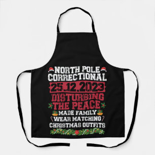 North Pole Correctional Disturbing Peace Family  Apron
