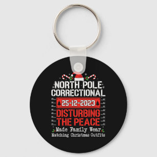 North Pole Correctional Disturbing Peace Family Ch Key Ring