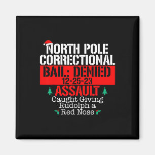 North Pole Correctional Giving Rudolph Matching Fa Magnet