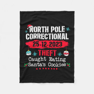 North Pole Correctional Theft Caught Eating Santa' Fleece Blanket