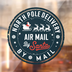 North Pole delivery air mail Window Cling