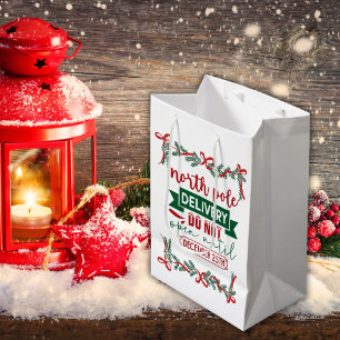 North Pole Delivery Christmas  Medium Gift Bag