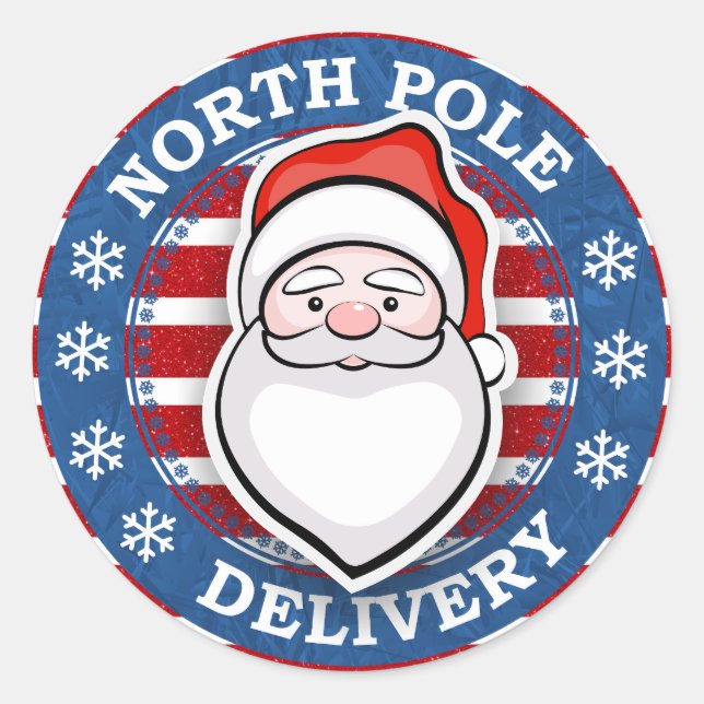North Pole Delivery Classic Round Sticker (Front)