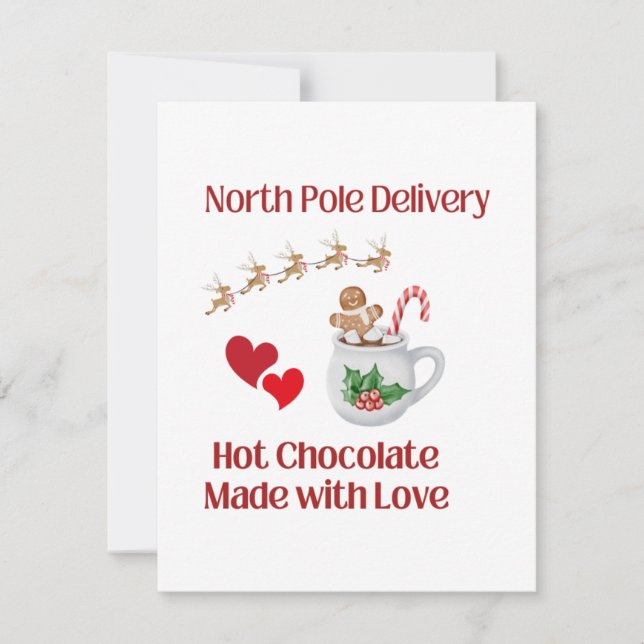 North Pole Delivery on a  Holiday Card (Front)