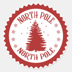 North pole delivery stamp  classic round sticker