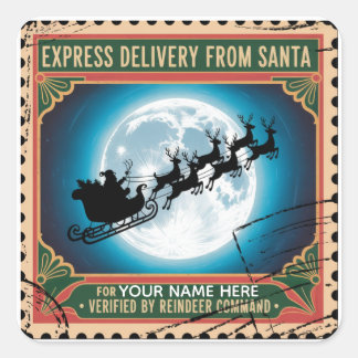 North Pole Delivery Stamp Square Sticker