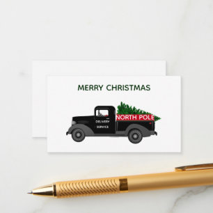 North Pole Delivery Truck Christmas Gift Tag Enclosure Card