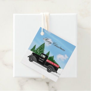 North Pole Delivery Truck - Merry Christmas Gift Favour Tags