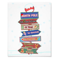 North Pole Directional Sign