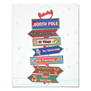 North Pole Directional Sign