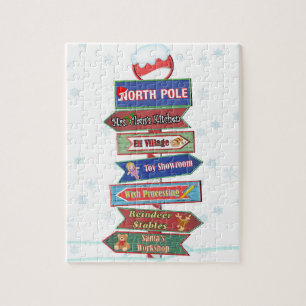 North Pole Directional Sign Jigsaw Puzzle