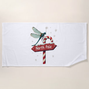 North Pole Dragonfly Beach Towel