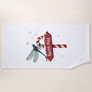 North Pole Dragonfly Beach Towel