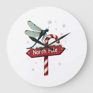 North Pole Dragonfly Large Clock