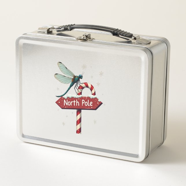 North Pole Dragonfly Metal Lunch Box (Front)