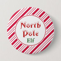 North Pole Elf Button