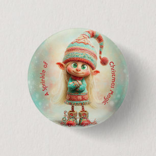 North Pole Elf Celebration   Christmas Magic 3 Cm Round Badge