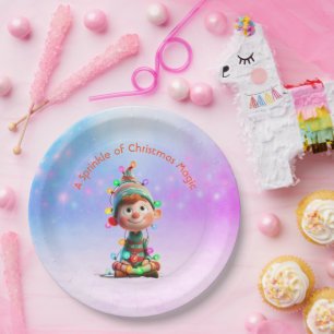North Pole Elf Celebration   Christmas Magic Paper Plate