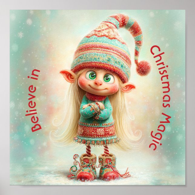 North Pole Elf Celebration | Christmas Magic Poster (Front)