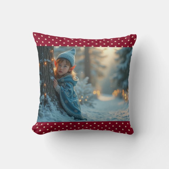 North pole Elf in the winter Cushion (Front)