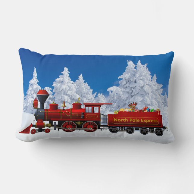 north pole express christmas train pillow (Front)