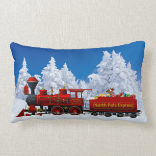 north pole express christmas train pillow