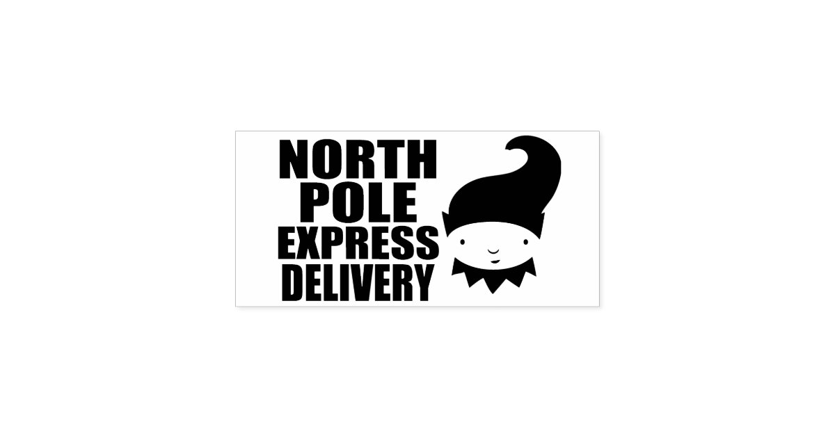 North Pole Express Delivery Elf Rubber Stamp Zazzle Co Uk