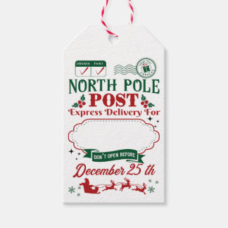North Pole Express Delivery Gift Tags