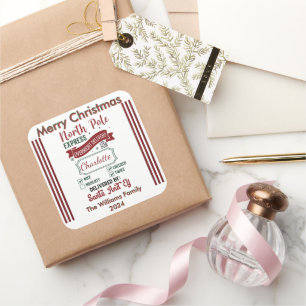 North Pole Express for Merry Wishes Square Sticker