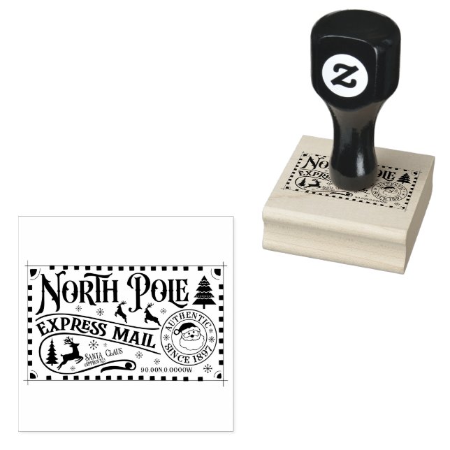 North Pole Express mail  Rubber Stamp (Stamped)