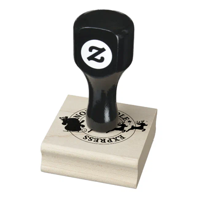 North Pole Express Santa Reindeer Rubber Stamp Zazzle