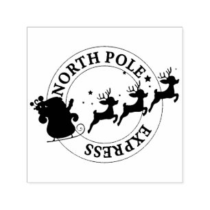North Pole Express Santa & Reindeer Self-inking Stamp