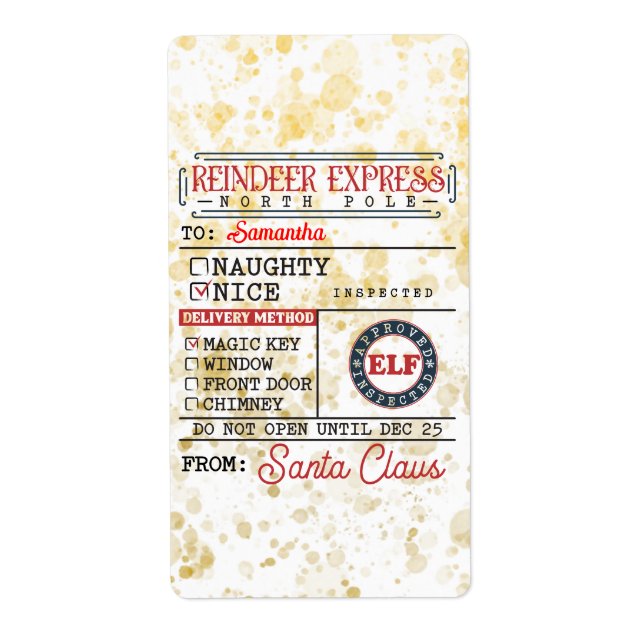 North Pole Express: Special Delivery Tag (Front)