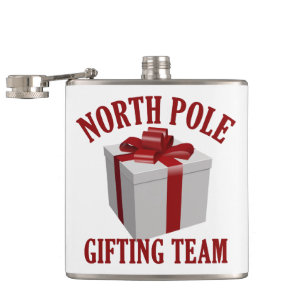 North Pole Gifting Team custom name flask