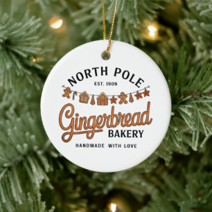 North Pole Gingerbread Bakery Christmas Xmas Bake Ceramic Tree Decoration
