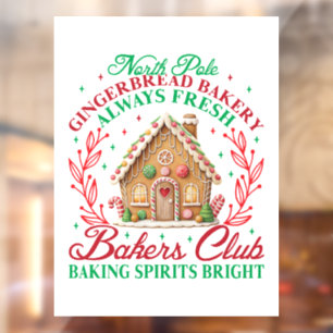 North Pole Gingerbread bakery  Window Cling