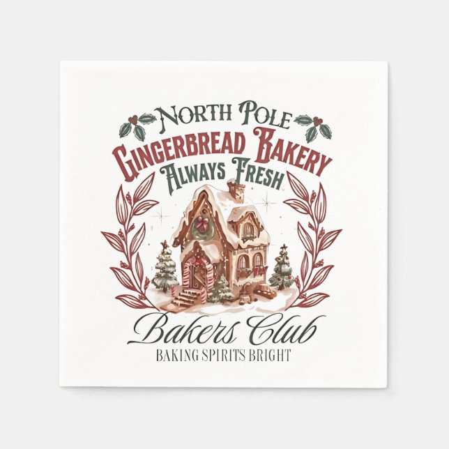 North Pole Gingerbread Barely Always fresh bakers  Napkin (Front)