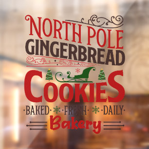 North pole gingerbread cookies window cling