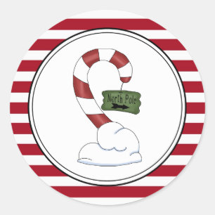 North Pole Holiday Envelope Seals Stickers