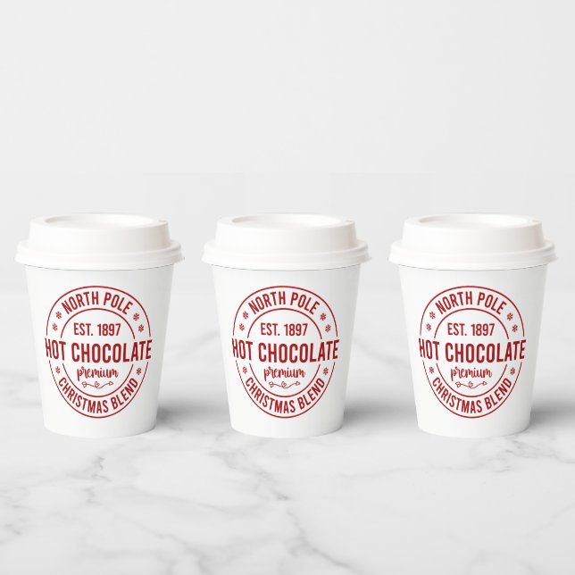 North Pole Hot chocolate Christmas Paper Cups (Multi)