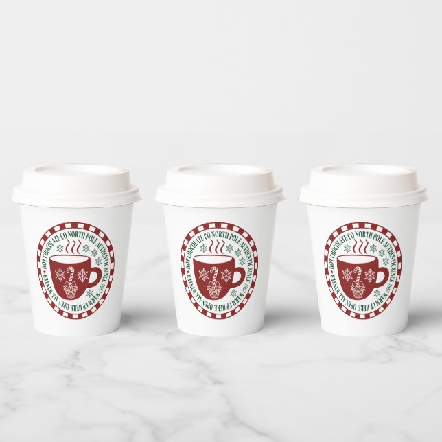 North Pole Hot chocolate company Christmas party Paper Cups (Multi)