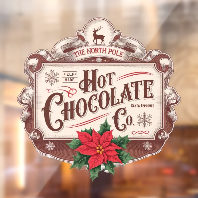 North Pole Hot chocolate company Window Cling (Sheet 2)