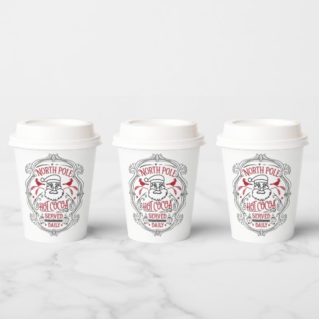 North pole hot cocoa Christmas party  Paper Cups (Multi)